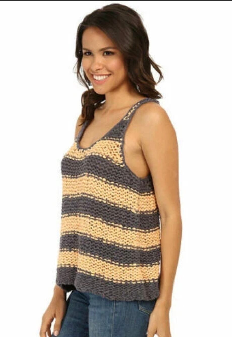 NWT FREE PEOPLE Stars That Shine Tank in Melon/Dusk Combo Size Small